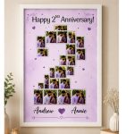 Second Wedding Anniversary Greeting Frame - Image 3